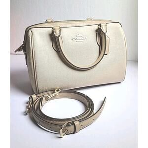 NWT Coach Rowan Satchel Crossbody In Signature And Beige Canvas